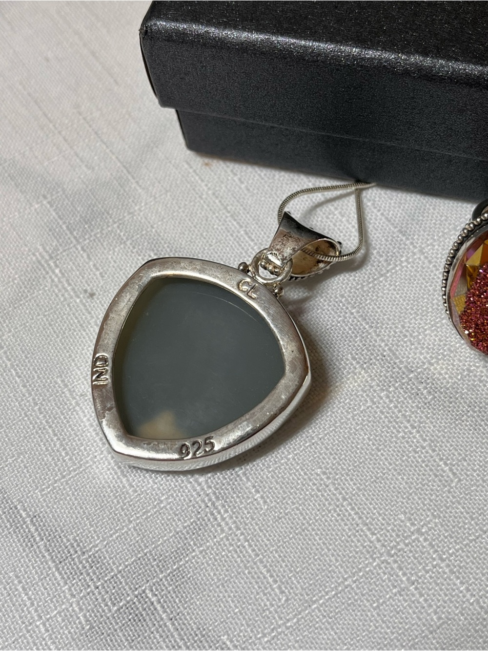 GEMS EN VOGUE 925 Sterling Silver Druzy Pendant Necklace and Ring Set - Picture 6 of 16